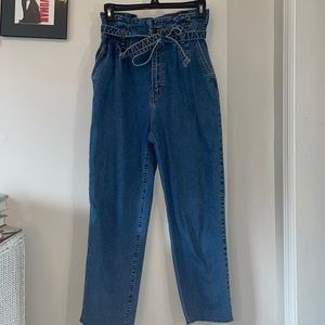 Abercrombie & Fitch Mom Jeans w/ Tie